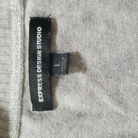 Express Gray V-Neck Sweater - Picture 2 of 5